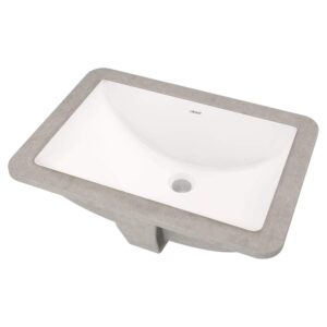 American Standard 0614000.020 Studio Ceramic Undermount Rectangular Bathroom Sink, 18'' L x 12'' W x 16.43'' H, White