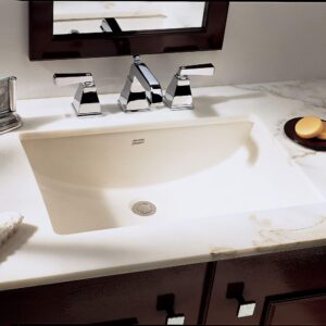 American Standard 0614000.020 Studio Ceramic Undermount Rectangular Bathroom Sink, 18'' L x 12'' W x 16.43'' H, White