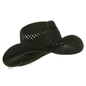 MG Womens Straw Outback Toyo Cowboy Hat, Black