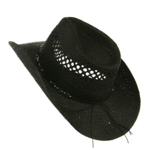 MG Womens Straw Outback Toyo Cowboy Hat, Black