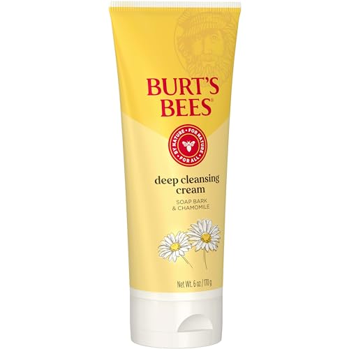 Burt's Bees Deep Cleansing Cream with Soap Bark and Chamomile, 98.9% Natural Origin, 6 Ounces