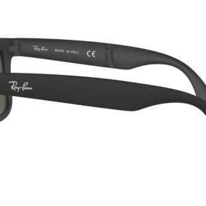 Ray-Ban RB4105 Folding Wayfarer Square Sunglasses, Matte Black/G-15 Green, 50 mm