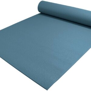 YogaAccessories 1/4" Thick High-Density Deluxe Non-Slip Exercise Pilates & Yoga Mat, Slate Blue