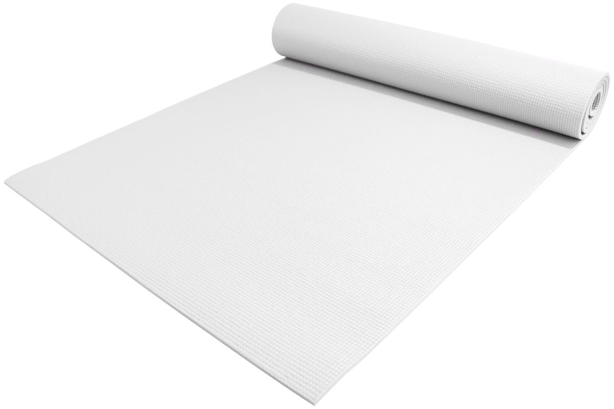 YogaAccessories 1/4" Thick High-Density Deluxe Non-Slip Exercise Pilates & Yoga Mat, White