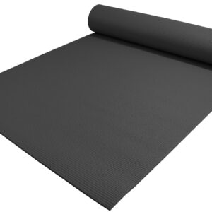 YogaAccessories 1/4" Thick High-Density Deluxe Non-Slip Exercise Pilates & Yoga Mat, Black