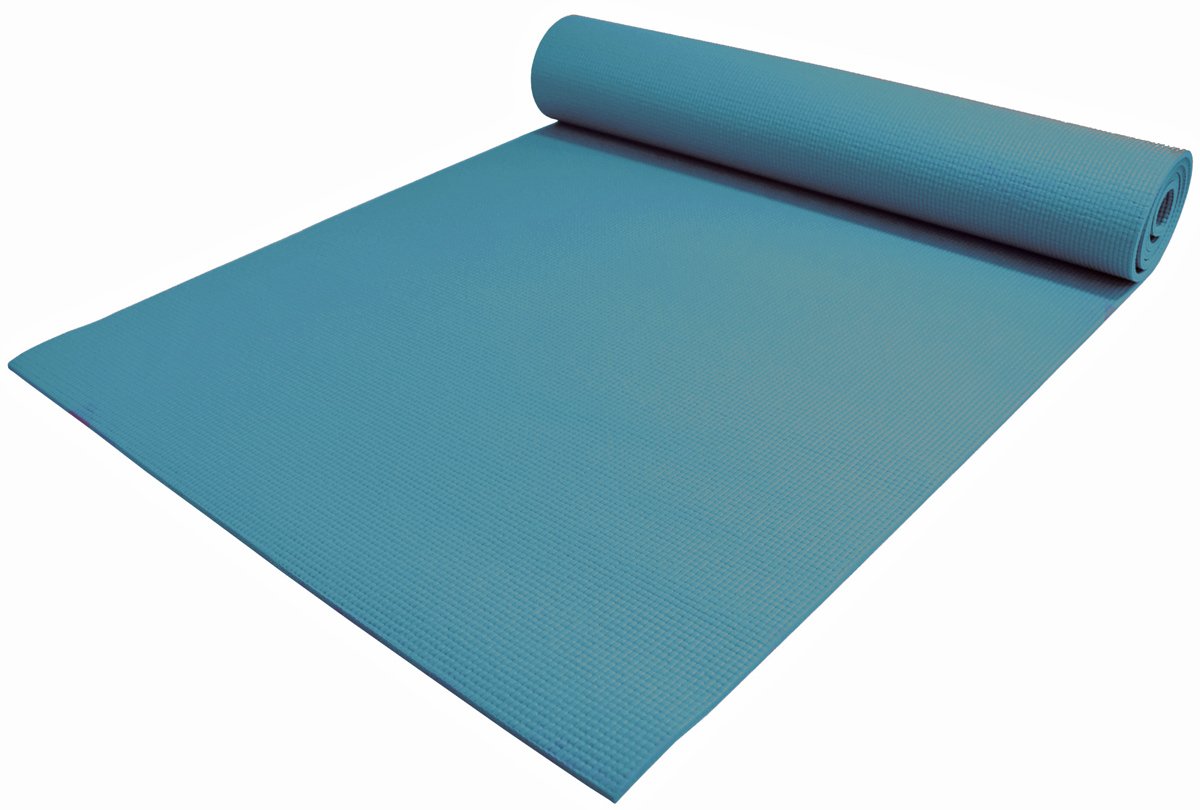 YogaAccessories 1/4" Thick High-Density Deluxe Non-Slip Exercise Pilates & Yoga Mat, Teal Green