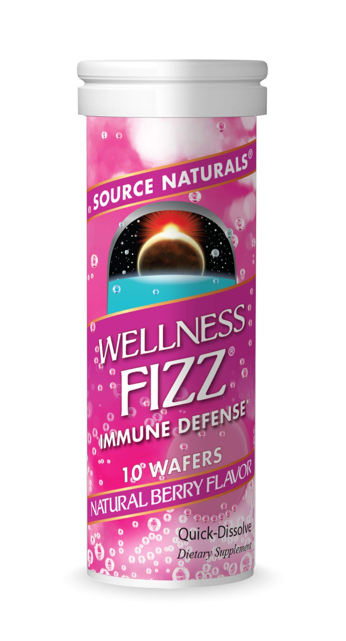 Source Naturals Wellness Fizz, Natural Berry Flavor - 10 Wafers