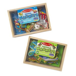 Melissa & Doug Wooden Magnets Set - Animals and Dinosaurs With 40 Wooden Magnets