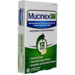 Mucinex DM 12-Hour Expectorant and Cough Suppressant Tablets, 20 Count