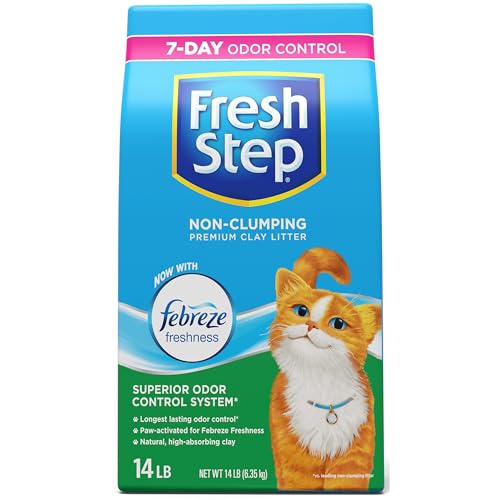 Fresh Step Non-Clumping Premium Cat Litter with Febreze Freshness, Scented, Multi, 224 Ounce (Package May Vary)