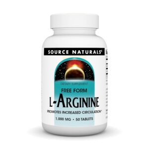 source naturals l-arginine promotes increased ciculation* 1000 mg free form - 50 tablets