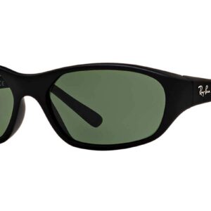 Ray-Ban Men's RB2016 Daddy-O Rectangular Sunglasses, Rubber Black/Dark Green, 59 mm