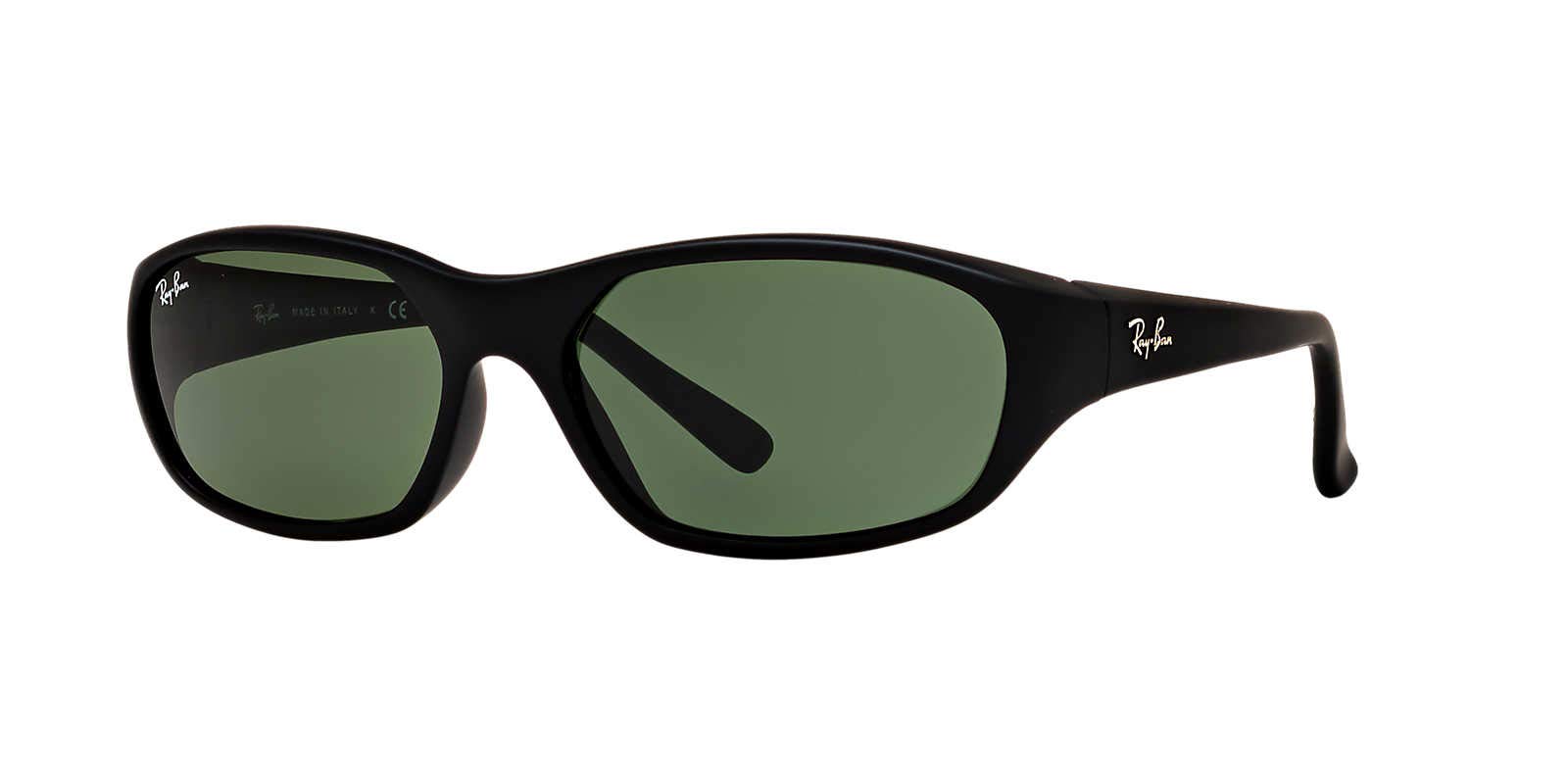 Ray-Ban Men's RB2016 Daddy-O Rectangular Sunglasses, Rubber Black/Dark Green, 59 mm