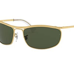 Ray-Ban RB3119 Olympian Rectangular Sunglasses, Gold/G-15 Green, 62 mm