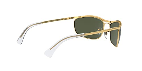 Ray-Ban RB3119 Olympian Rectangular Sunglasses, Gold/G-15 Green, 62 mm