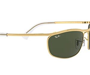 Ray-Ban RB3119 Olympian Rectangular Sunglasses, Gold/G-15 Green, 62 mm