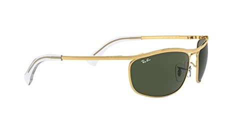 Ray-Ban RB3119 Olympian Rectangular Sunglasses, Gold/G-15 Green, 62 mm