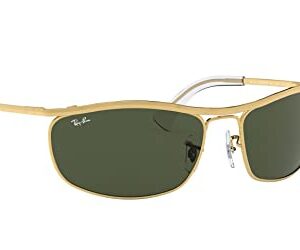 Ray-Ban RB3119 Olympian Rectangular Sunglasses, Gold/G-15 Green, 62 mm