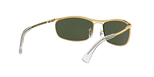 Ray-Ban RB3119 Olympian Rectangular Sunglasses, Gold/G-15 Green, 62 mm