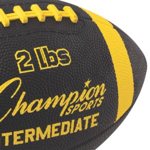 Champion Sports Intermediate Size 2lb Weighted Training Football, Yellow/Black