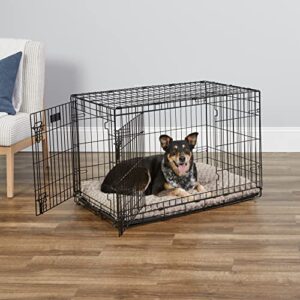 MidWest Homes for Pets Newly Enhanced Double Door iCrate Dog Crate, Includes Leak-Proof Pan, Floor Protecting Feet, Divider Panel & New Patented Features