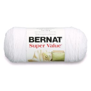 bernat super value yarn, 5 oz, white, 1 ball