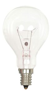 satco s2740 120v candelabra base 40-watt a15 light bulb, clear