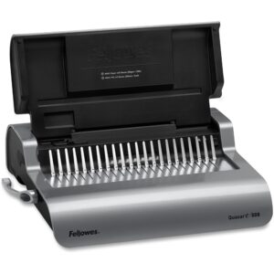 fellowes 5216901 quasar 500 electric comb binding system, 16 7/8 x 15 3/8 x 5 1/8, metallic gray