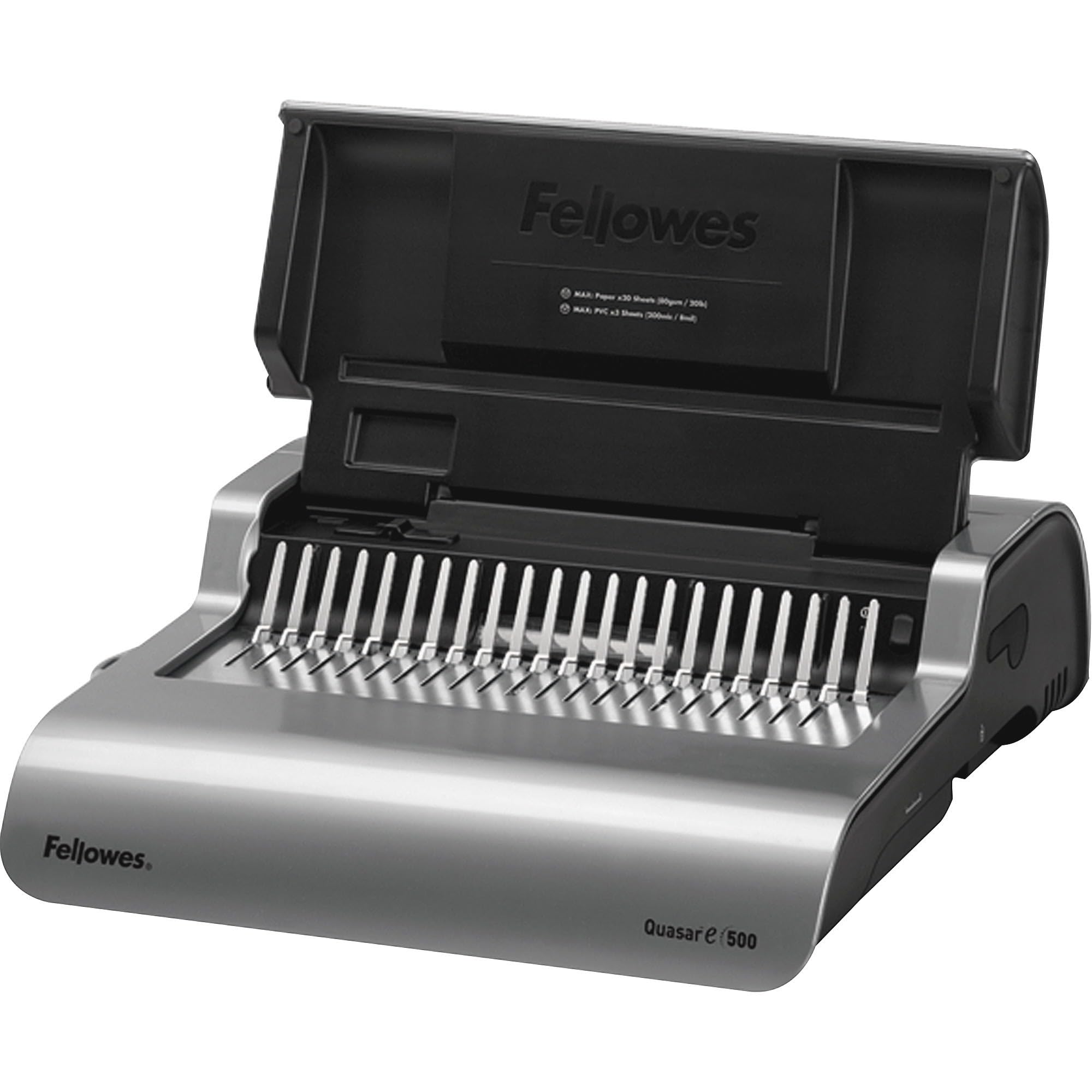 Fellowes 5216901 Quasar 500 Electric Comb Binding System, 16 7/8 x 15 3/8 x 5 1/8, Metallic Gray