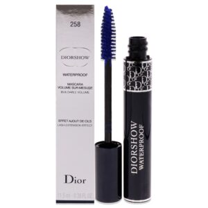 christian dior show waterproof backstage makeup mascara, no. 258 catwalk blue, 0.38 ounce