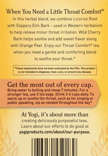 Yogi Tea Organic Throat Comfort Tea, 16 ct