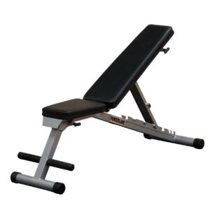 body-solid powerline (pfid125x) folding bench - 7-position adjustable weight bench for home gym, incline/decline, no assembly required