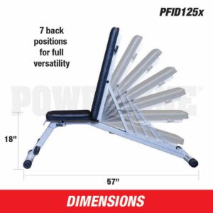 Body-Solid Powerline (PFID125X) Folding Bench - 7-Position Adjustable Weight Bench for Home Gym, Incline/Decline, No Assembly Required