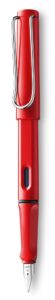 lamy safari fountain pen - elegant design cool pens, best pens for smooth writing, journaling, and calligraphy - red broad point pen