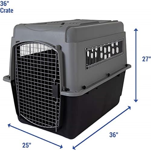 Petmate Ultra Vari Dog Kennel for Medium to Large Dogs (Durable, Heavy Duty Dog Travel Crate, Made with Recycled Materials, 36 in. Long) 50 to 70 lbs, Made in USA