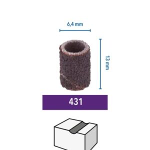 Dremel 431 Sanding Bands Multipack, 6 Sanding Bands (6,4 mm - Grit 60) for Sanding, Shaping and Smoothing Wood and Plastic Materials