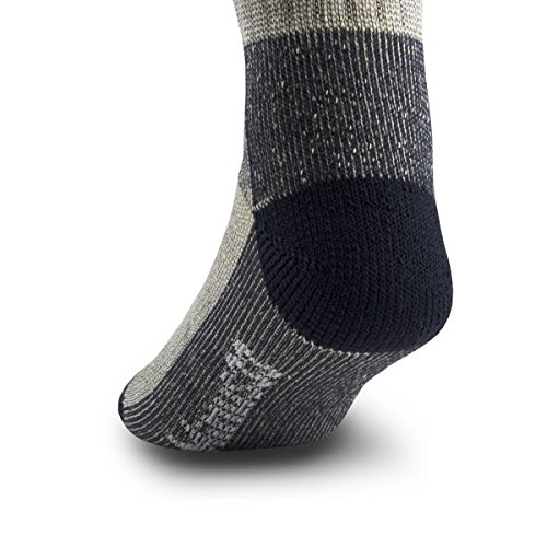 Merino Wool Crew Hiking Sock - Moisture Wicking Sock - Cushioned Sock - Denim Heather - Medium