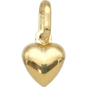 FindingKing 14K Yellow Gold Puffed Heart Charm Pendant Jewelry 8 x 6mm (.31" x .24")