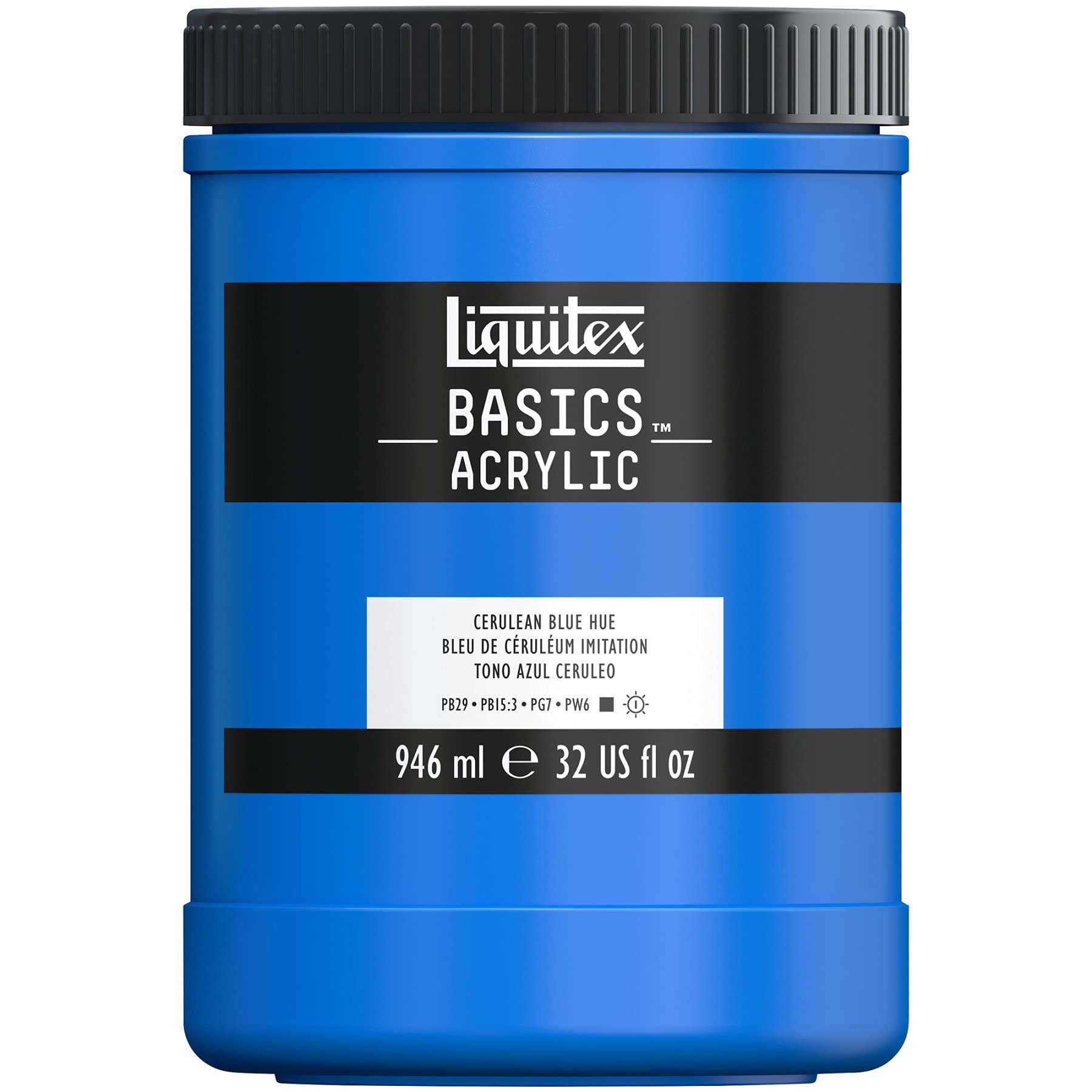 Liquitex BASICS Acrylic Paint, 946ml (32-oz) Jar, Cerulean Blue Hue