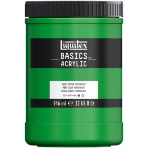 liquitex basics acrylic paint, 946ml (32-oz) jar, light green permanent