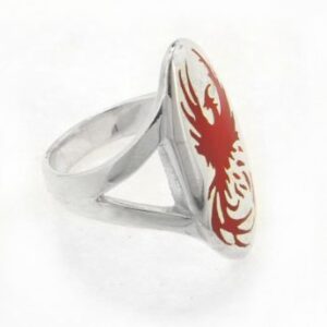 Mythical Red Firebird Phoenix Rising from the Ashes Sterling Silver Ring Size 9(Sizes 4,5,6,7,8,9,10,11,12,13,14,15)