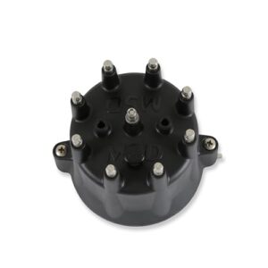 84333 MSD Distributor Cap - V8 - HEI Terminals - Black - Spark Plug Wire Retainer