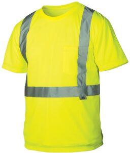 pyramex rts21 series moisture wicking t-shirt hi-vis lime size large