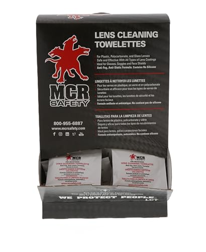 MCR Safety LCT Anti-Fog Anti-Static Lens Cleaning Towelette - 100 Wipes