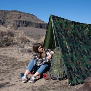 Stansport Medium-Duty Rip-Stop Tarp 10' x 12' - Green Camo (T-1012-C)