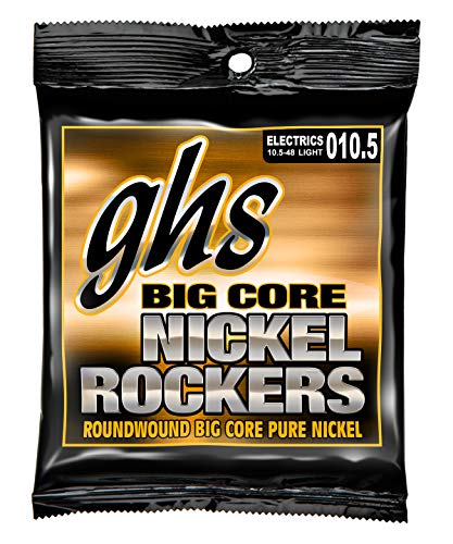 GHS Strings BCL Big Core Nickel Rockers, Pure Nickel Electric Guitar Strings, Light (.010 1/2-.048)