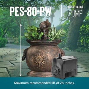 Little Giant PES-80-PW 115-Volt, 77 GPH Magnetic Drive Fountain Pump with 6-Ft. Cord, Black, 566714