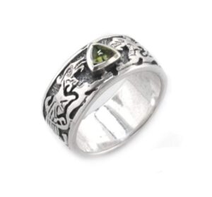 genuine green moldavite meteor celtic knot dragon sterling silver ring size 6(sizes 4,5,6,7,8,9,10,11,12,13,14,15)