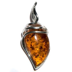 Ian and Valeri Co. Amber Sterling Silver Classic Drop Pendant