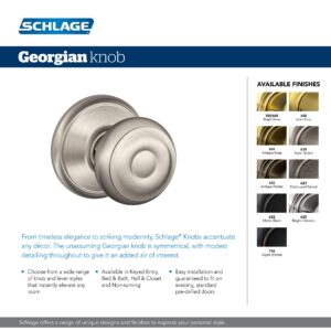 Schlage F40 GEO 716 Georgian Door Knob, Bed & Bath Privacy Lock, Aged Bronze